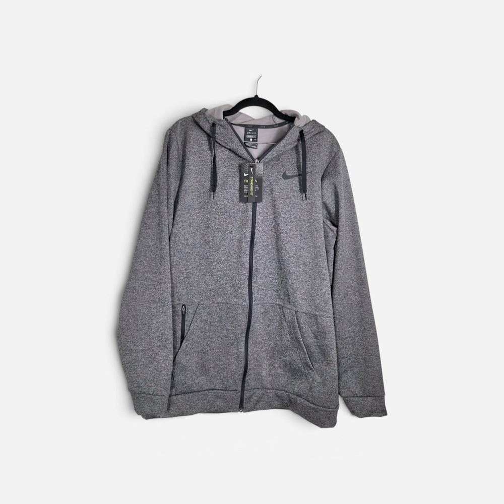New WT Nike Therma Dri-FIT Full Zip Hoodie Mens Large Tall Grey 932257-071